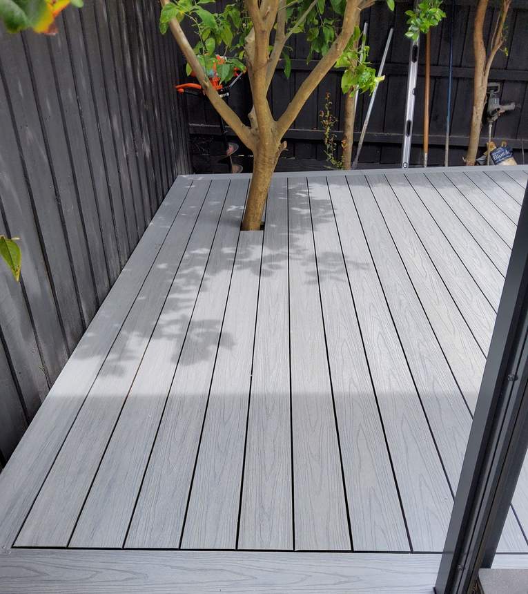 Deluxe composite decking in Ash Grey — Bentleigh
