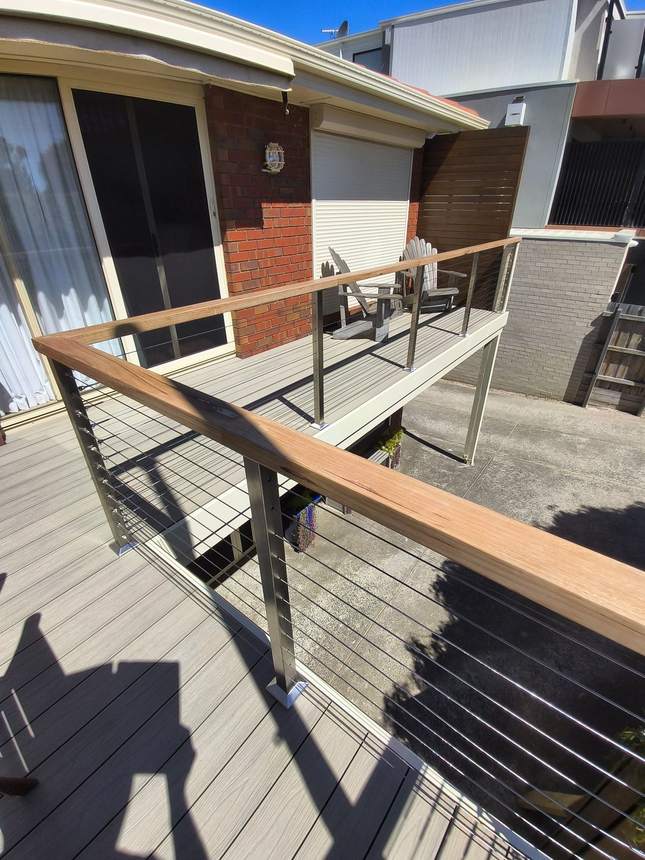 Deluxe composite decking in Beach — full deck rebuild, Seaford