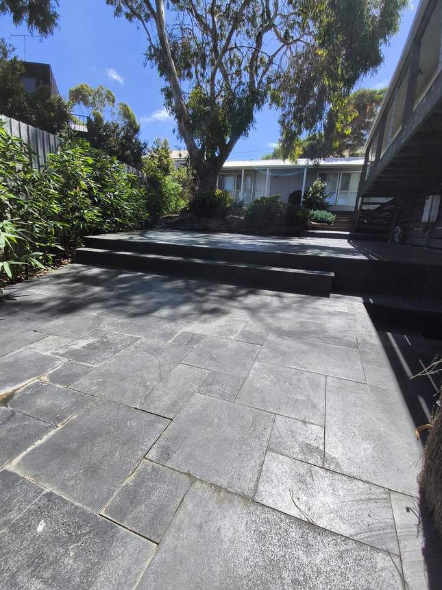 Left side wide area paving completed