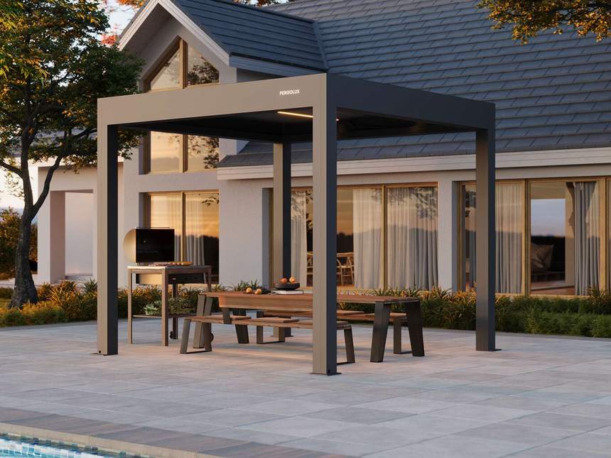 Pergolux Pergola 4 Pro Max premium louvred pergola with LED louvres Melbourne