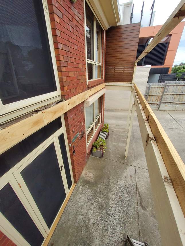 New subframe joists spanning — fresh treated pine replacing the old rotten timber, Seaford