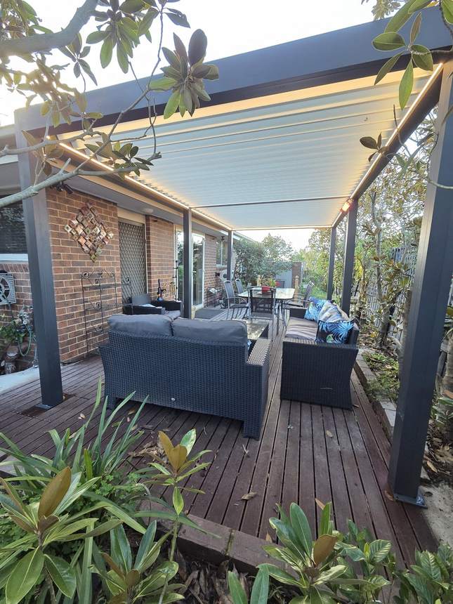 Looking out from under the pergola to the garden — Surrey Hills