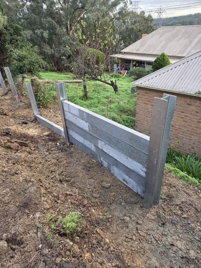 One bay filled with concrete sleepers and the next underway — Templestowe