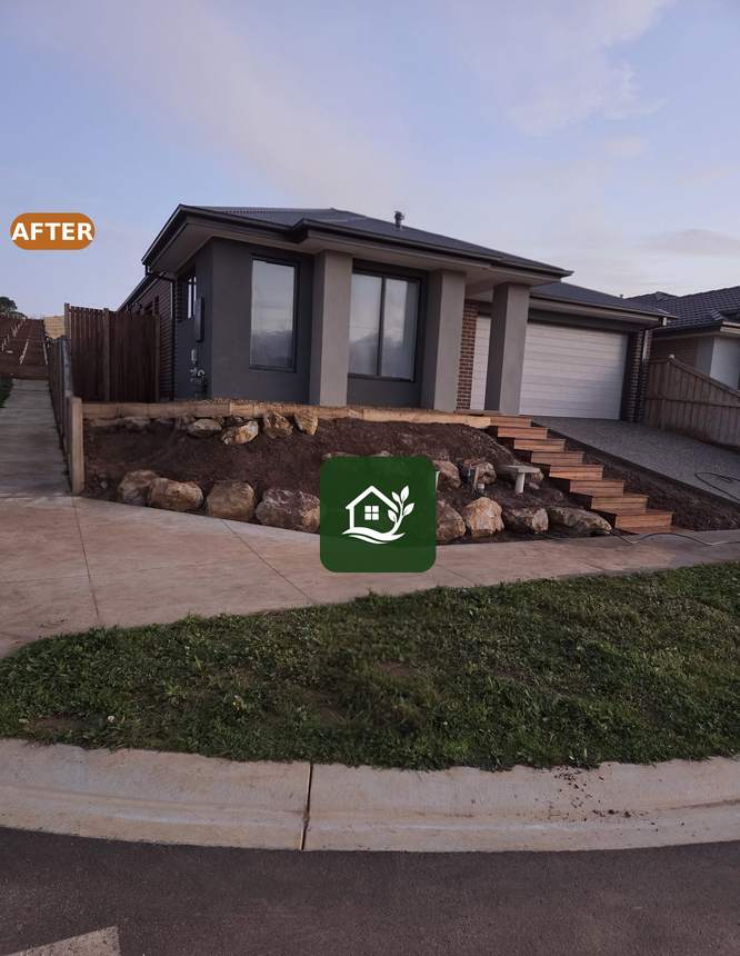 After — landscaped front yard