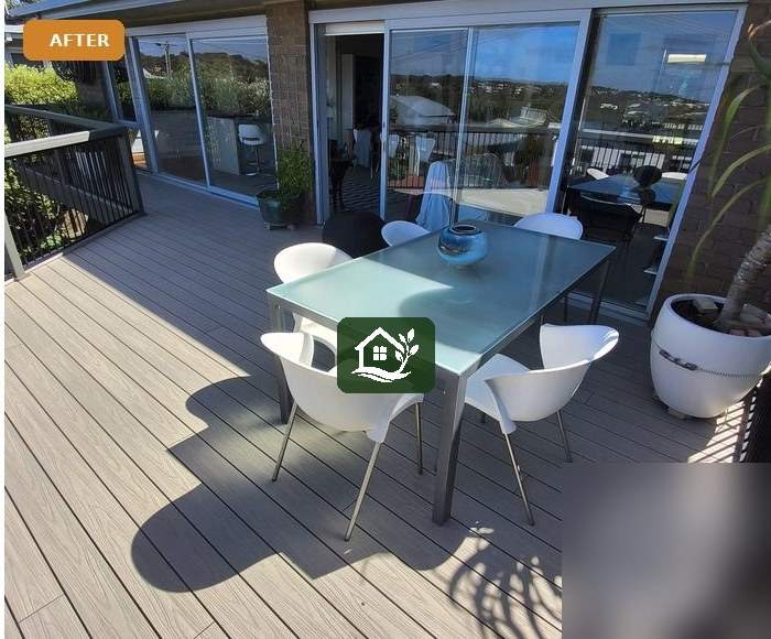 After — deck rebuild with composite boards