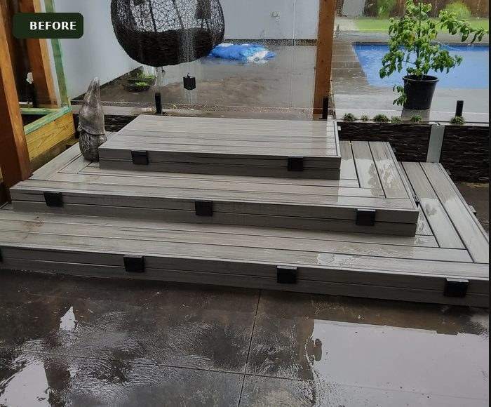 Before — poolside area